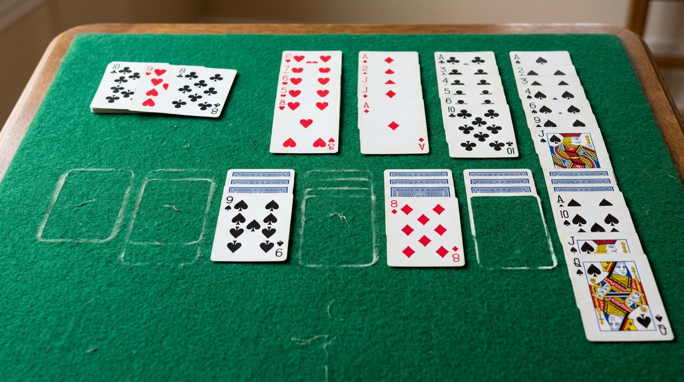 Solitaire daily game illustration for AARP Games Solitaire